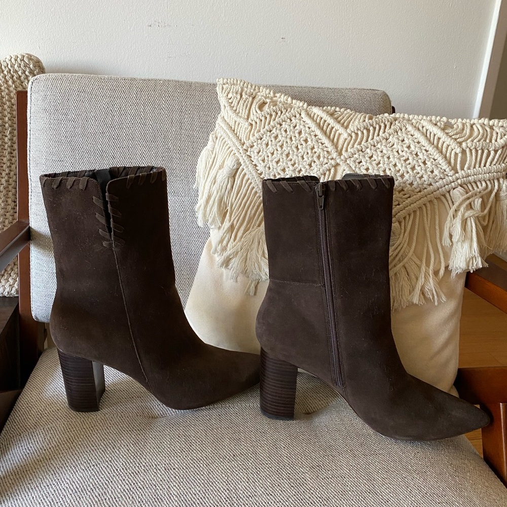 Something Navy Women heeled leather boots size 12